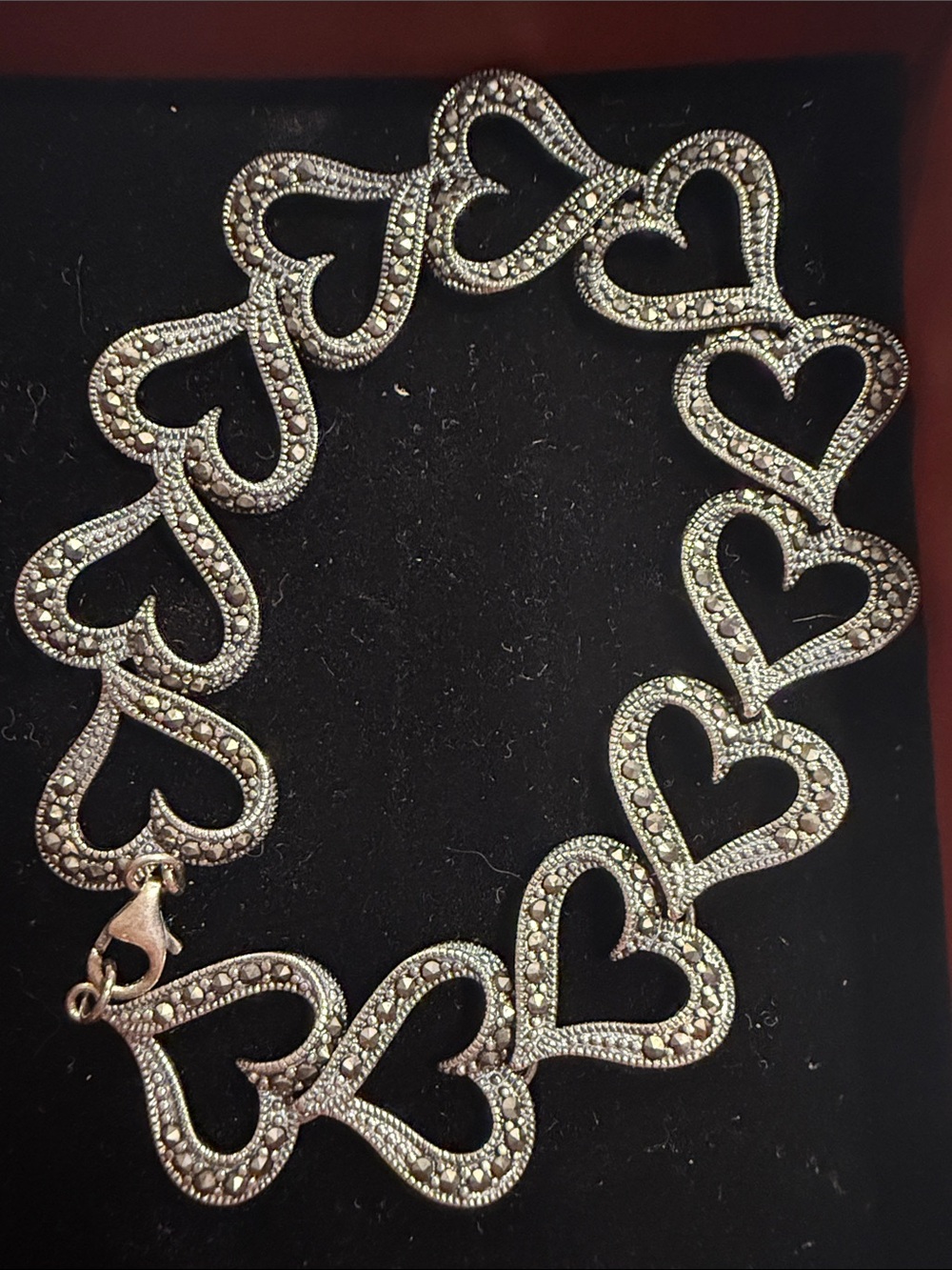 925 Sterling Silver Heart Link Bracelet